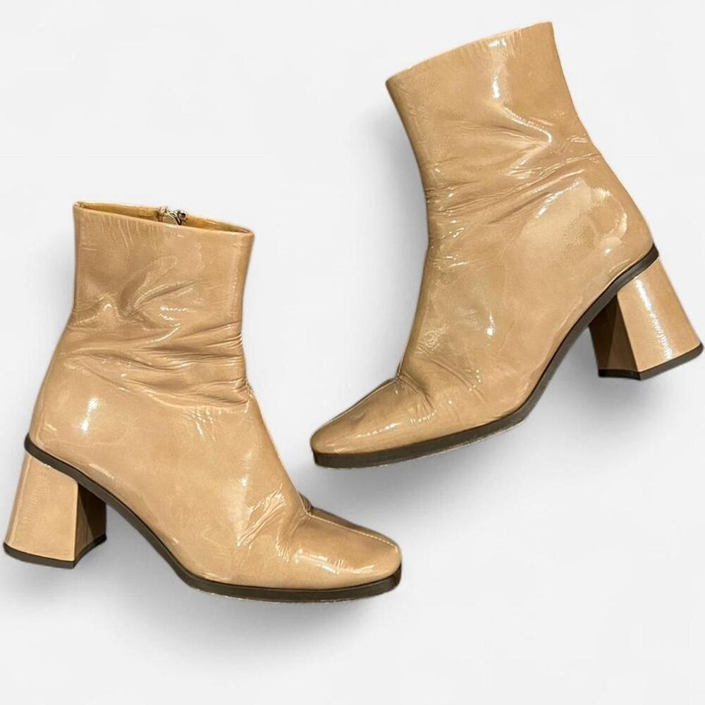 Bobbie’s Paris Nude Color Genuine Patent Leather Boots